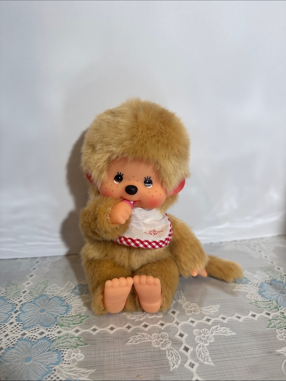 Sekiguchi Monchhichi Premium Standard M Size Boy Beige Plush Doll Japan